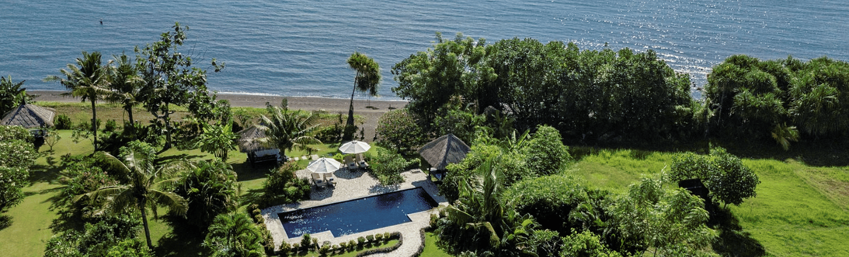 family spending time in holiday villa in Bali