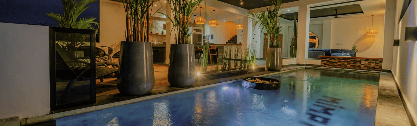 family spending time in holiday villa in Bali
