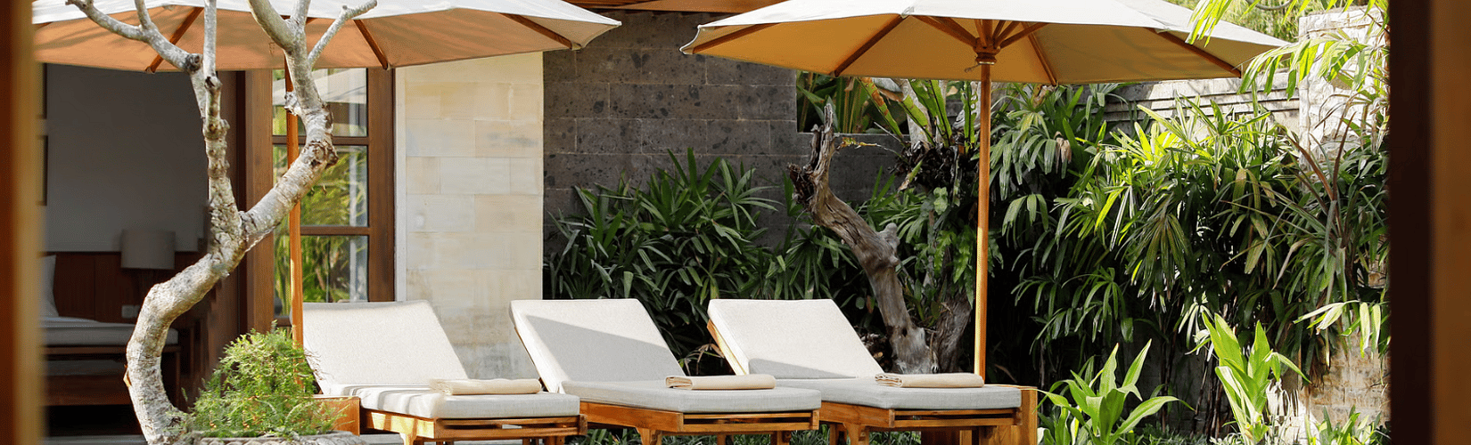 family spending time in holiday villa in Bali