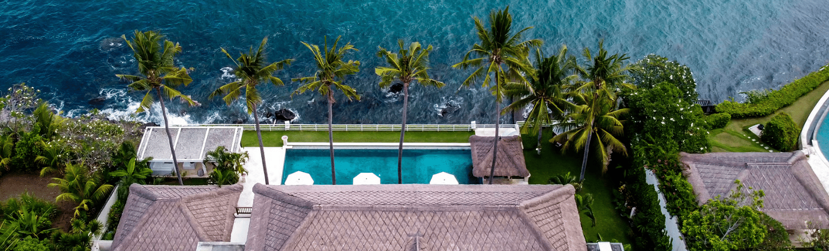 family spending time in holiday villa in Bali