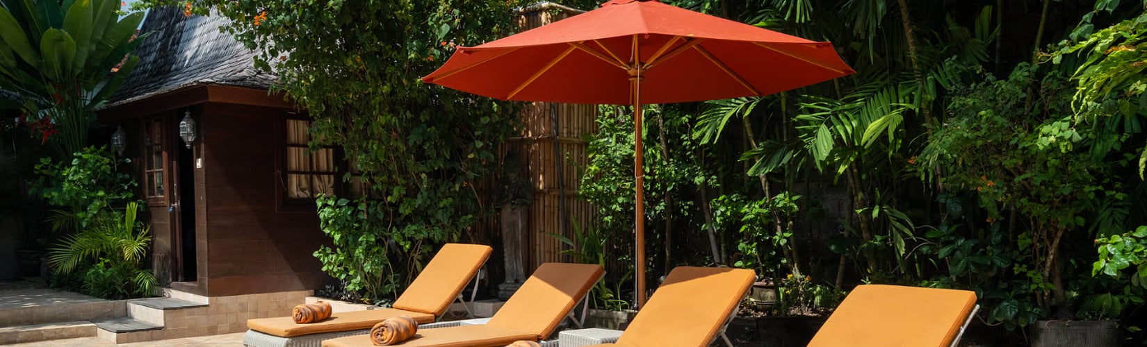 family spending time in holiday villa in Bali