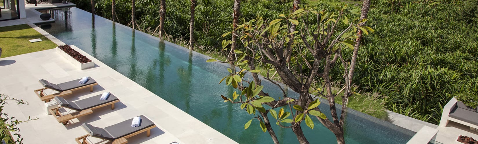 family spending time in holiday villa in Bali