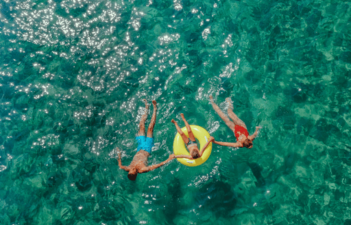 swimming in the ocean