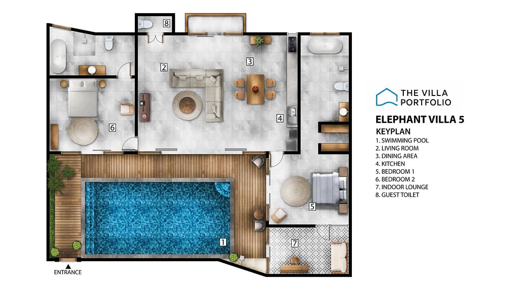 Elephant Villa 5: Floor plan for agents