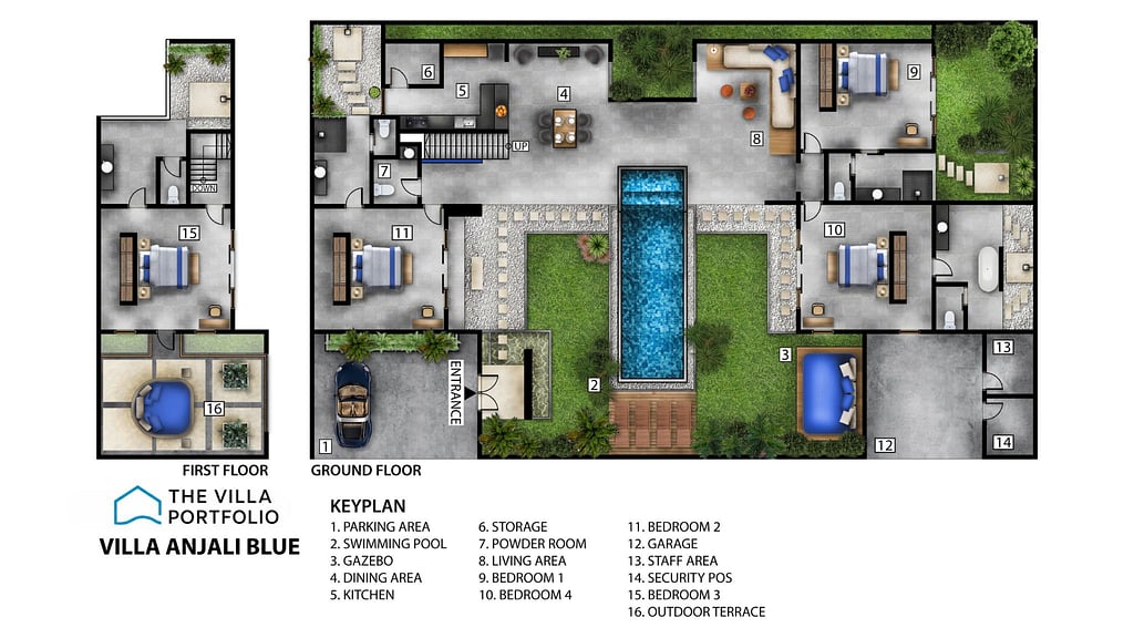 Villa Anjali Blue: Floor plan for agents