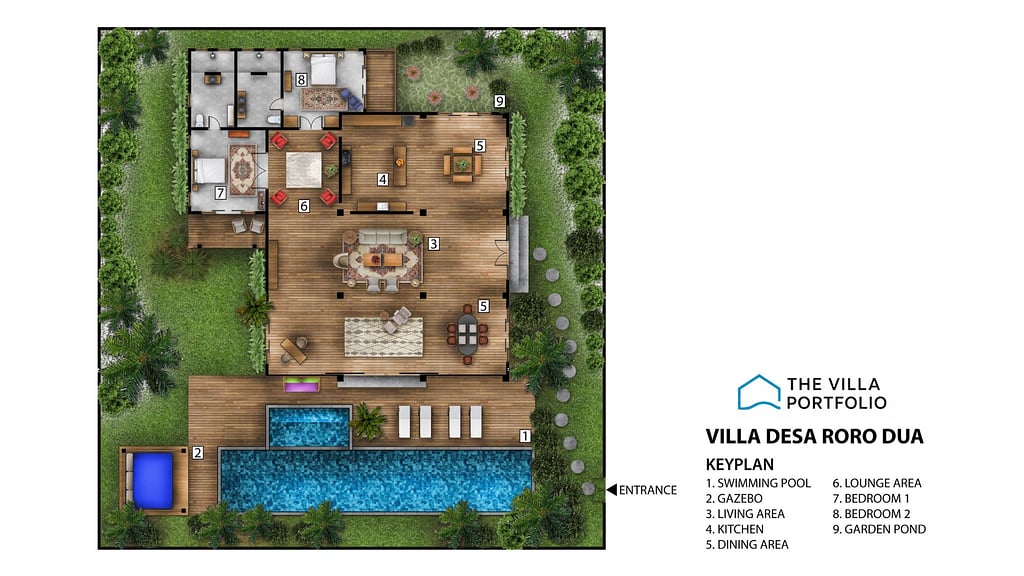 Villa Desa Roro Estate: Floor plan for agents