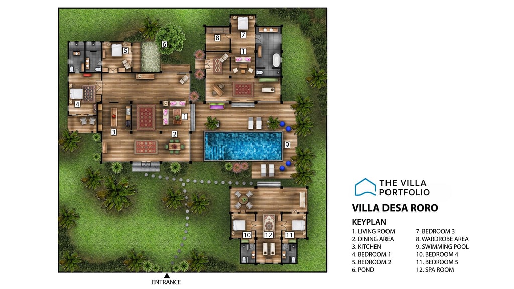 Villa Desa Roro Estate: Floor plan for agents