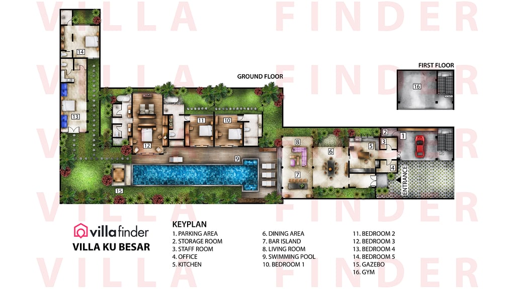 Villa Ku Besar: Plan