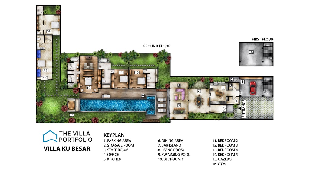 Villa Ku Besar: Floor plan for agents