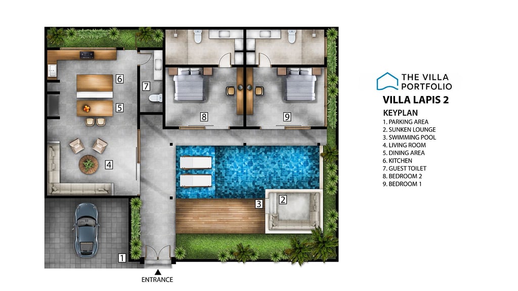Villa Lapis 2: Floor plan for agents