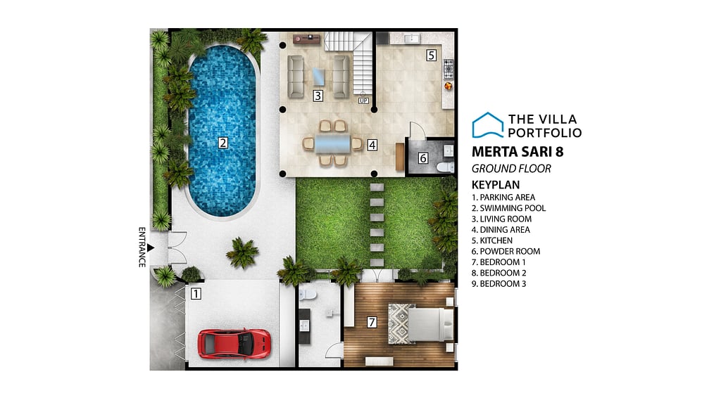 Villa Merta Sari 8: Floor plan for agents