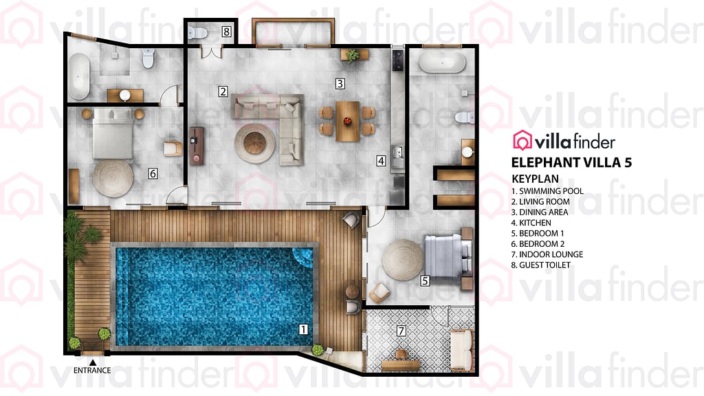 Elephant Villa 5: Floor plan