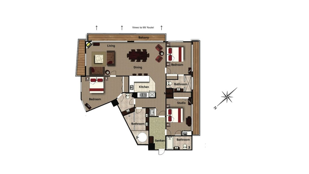 View of The Freshwater Three Bedroom Penthouse Residence - Hirafu - 3 bedrooms ...
