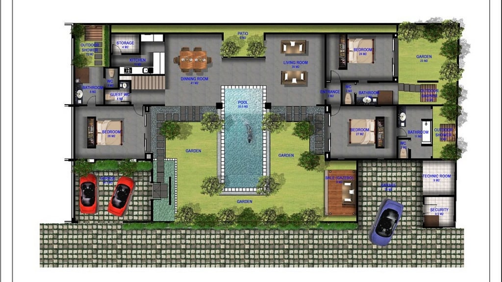 Villa Anjali Blue: Floor plan