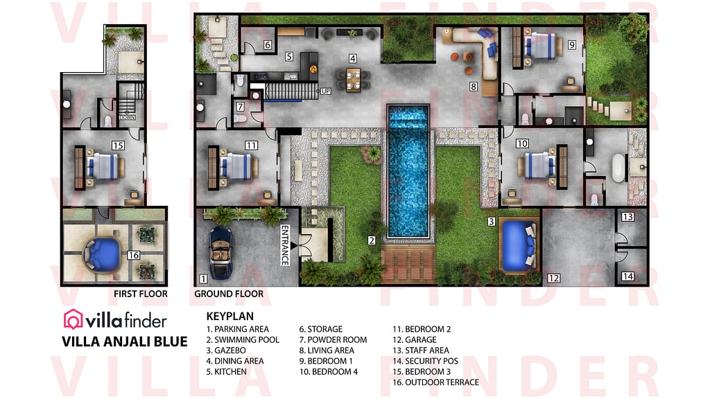 Villa Anjali Blue: Floor plan