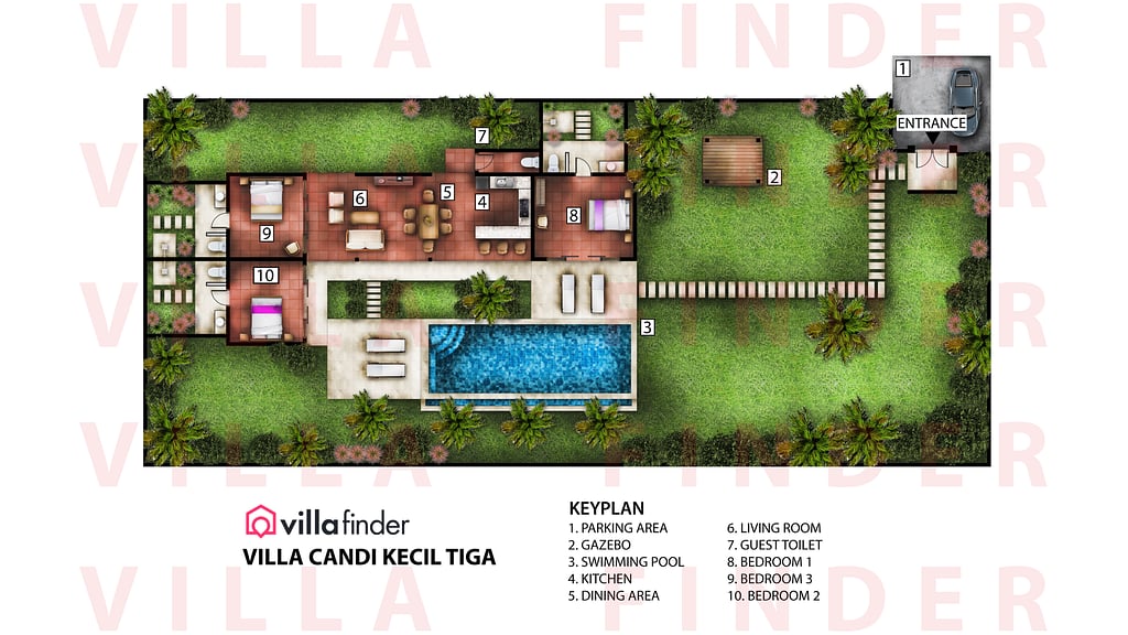 Villa Candi Kecil Tiga: Floor plan