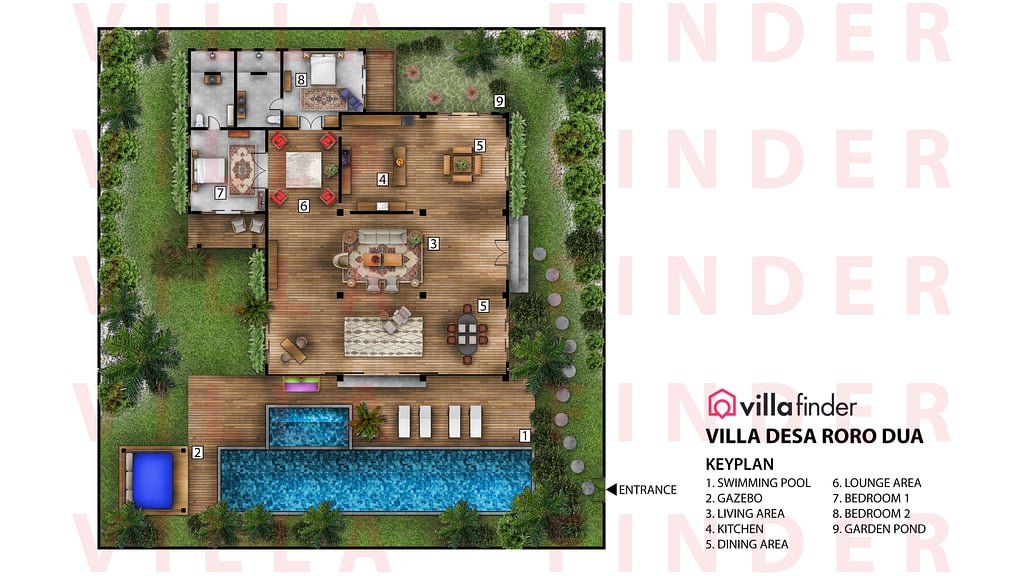 Villa Desa Roro Dua: Floor plan
