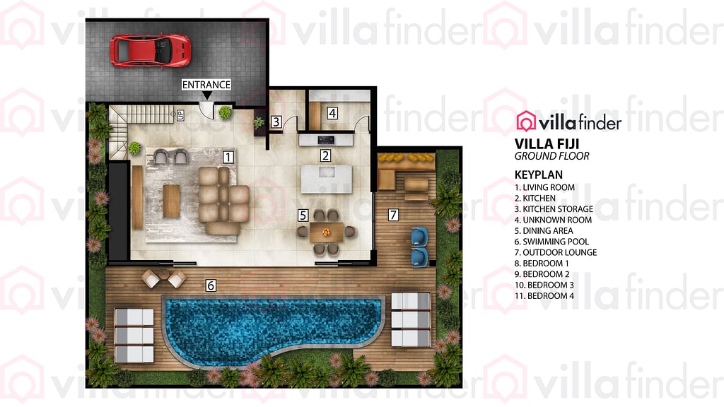 Villa Fiji: Floor plan