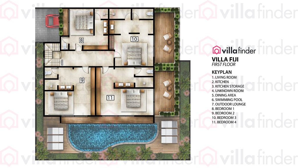 Villa Fiji: Floor plan