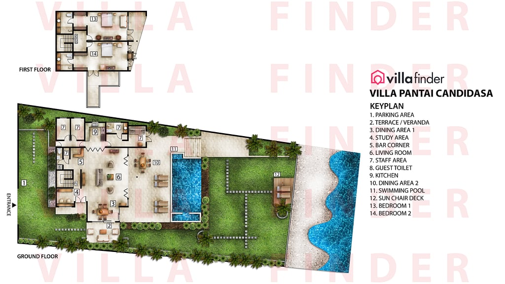 Villa Pantai Candidasa: Floor plan