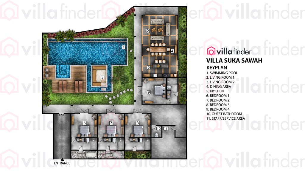 Villa Suka Sawah: Floor plan