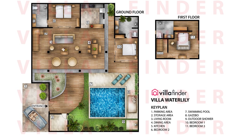 Villa Waterlily: Floor plan