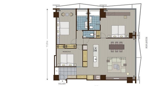 Aya Niseko Three Bedroom Ski Resort View Grundriss