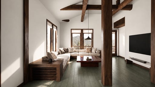 Mountain Eave Chalet Woonkamer