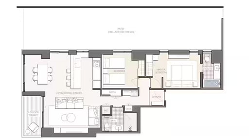 Roka Two Bedroom Apartment Floor plan