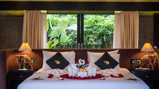 Sanctoo Riverside Pool Villa Schlafzimmer 1