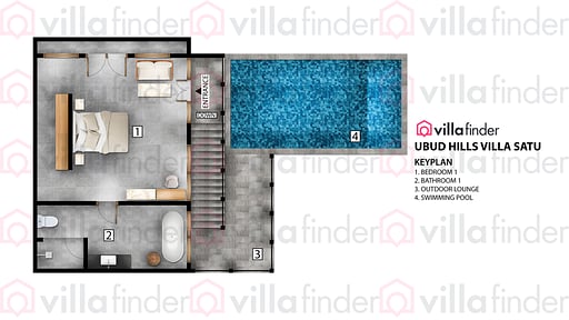 Ubud Hills Villa Satu Схема помещений