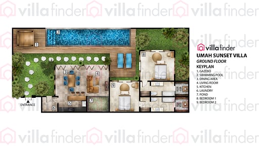 Umah Sunset Villa Схема помещений