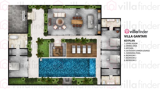 Villa Gantari Схема помещений