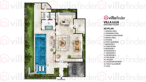 Villa Luja Canggu Floor plan
