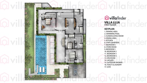 Villa Luja Canggu Floor plan