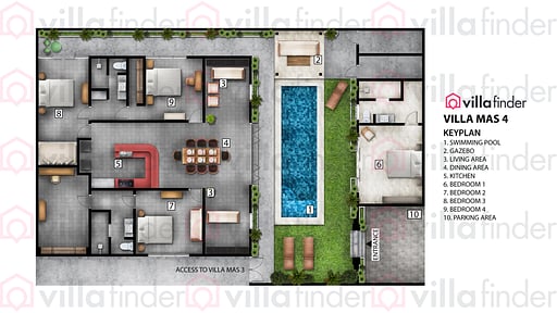 Villa Mas 4 Seminyak Схема помещений