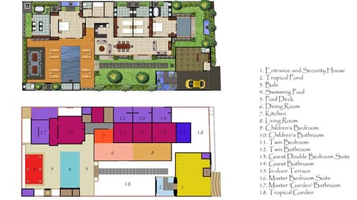 Villa Seriska Dua Sanur Floor plan
