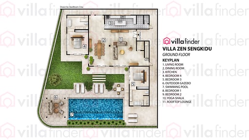 Villa Zen Sengkidu Floor plan