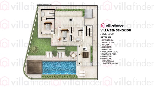 Villa Zen Sengkidu Floor plan