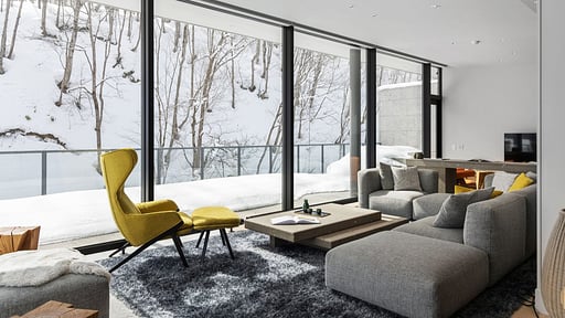 Yamakei Yotei Creekside Penthouse Four Bedroom Living room
