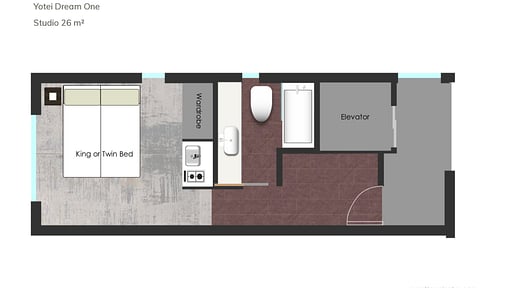 Yotei Dream One Studio Apartment Floor plan