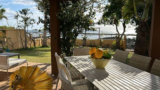 Beachfront Villa Mauritius Terrasse/Veranda