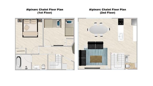 Alpinarc Two Bedroom Chalet Floor plan