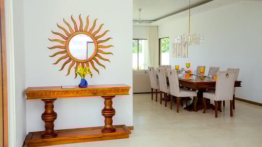 Aryan Beach Villa Dining area