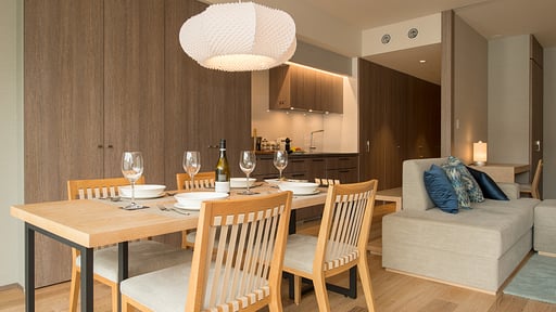 Aya Niseko 1.5 Bedroom Village View Dining area