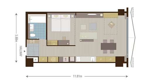 Aya Niseko 1.5 Bedroom Village View Floor plan