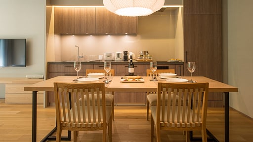 Aya Niseko Two Bedroom Forest View Dining area