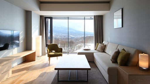 Aya Niseko Two Bedroom Yotei View Living room