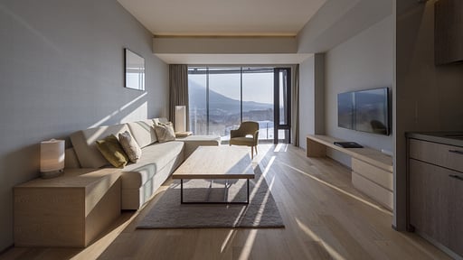 Aya Niseko Two Bedroom Yotei View Living room