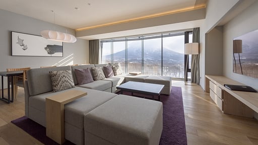 Aya Niseko Three Bedroom Yotei View Living room